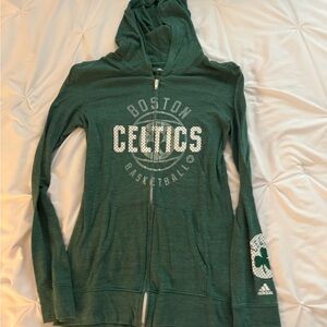 Adidas Green Boston Celtics Zip-Up Hoodie
